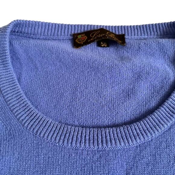 Loro Piana Baby Cashmere Sweater Men's XXL Classic Crewneck Pullover Jumper Blue - Picture 3 of 9